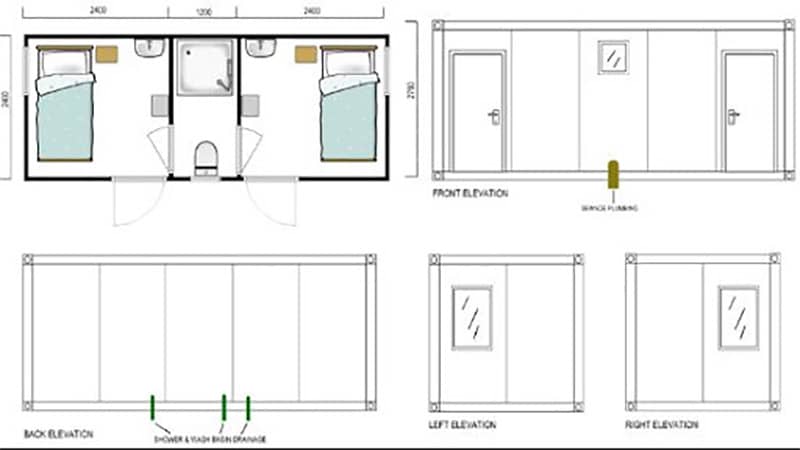 contoh saiz rumah kontena